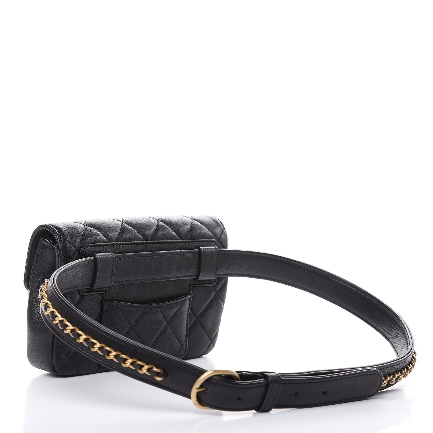 Chanel Calfskin Quilted Flap Waist Bag Black 3 of 14