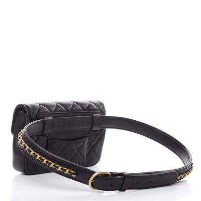 Chanel Calfskin Quilted Flap Waist Bag Black 3 of 14