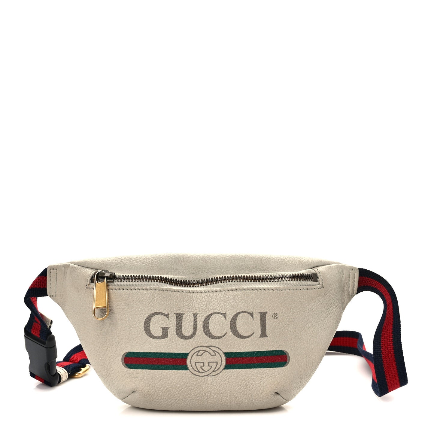 Grained Calfskin Small Logo Belt Bag White