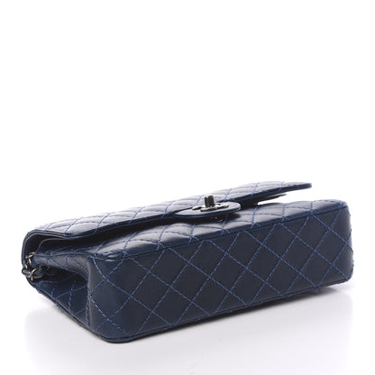 Chanel Caviar Quilted Medium Double Flap Dark Blue 3 of 12