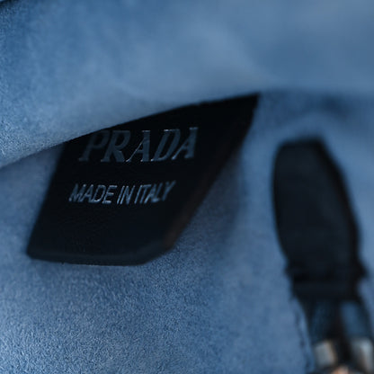 Prada Glace Calfskin Studded Etiquette Flap Black 7 of 10