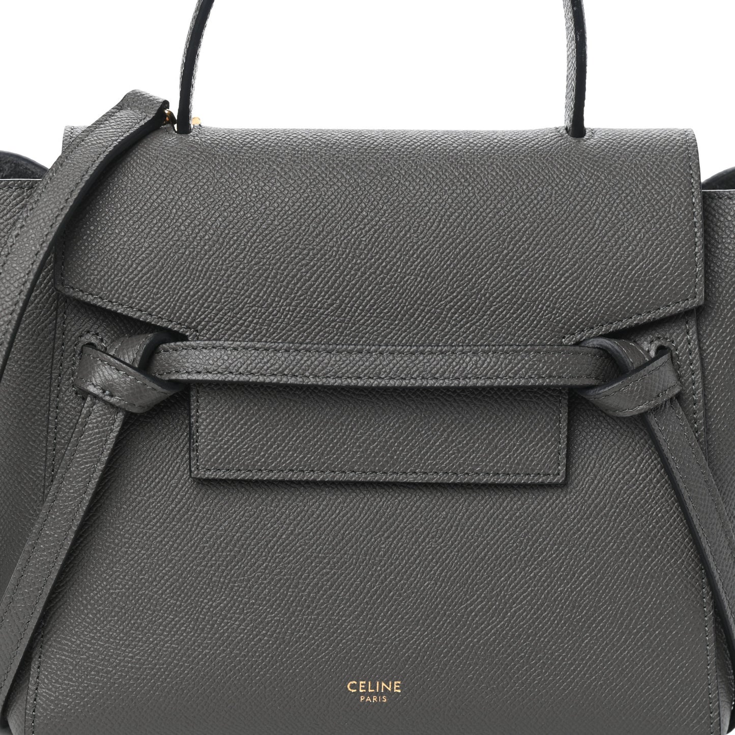 Grained Calfskin Nano Belt Bag Grey