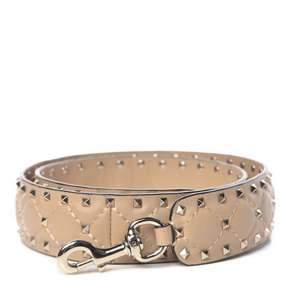 Valentino Garavani Lambskin Rockstud Spike Shoulder Strap Camel Rose 1 of 5