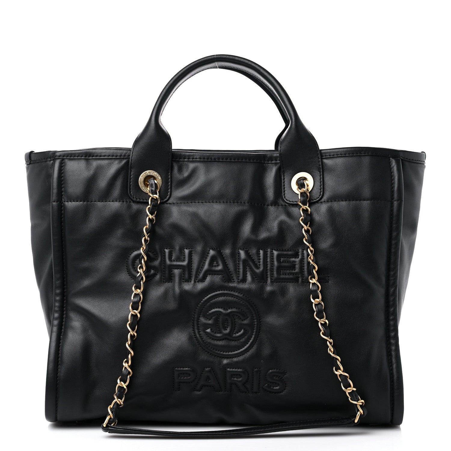 Chanel Calfskin Small Deauville Tote Black 3 of 13