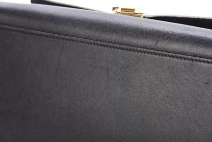 Celine Smooth Calfskin Suede Medium Bi-Color Trapeze Black 14 of 21