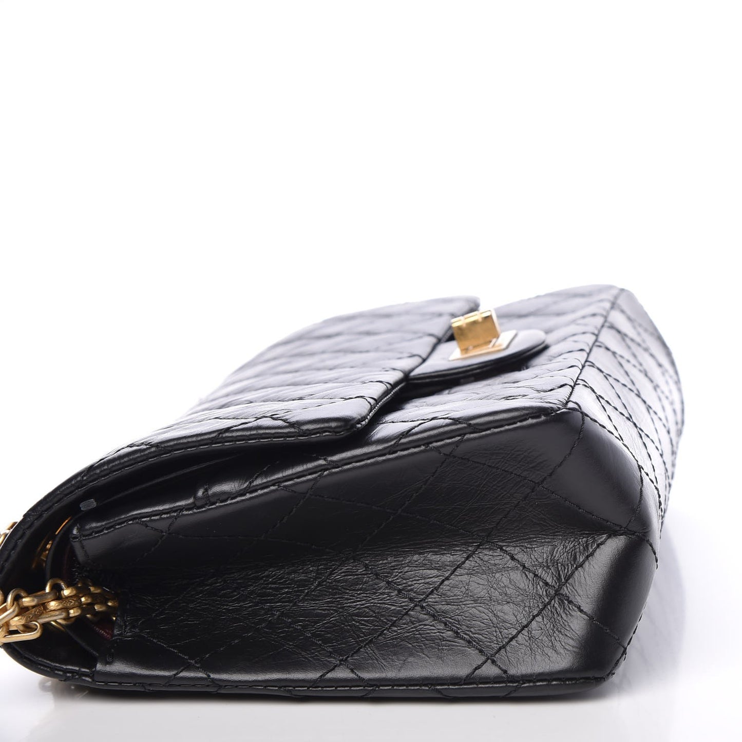 Aged Calfskin Quilted 2.55 Reissue 225 Flap Black