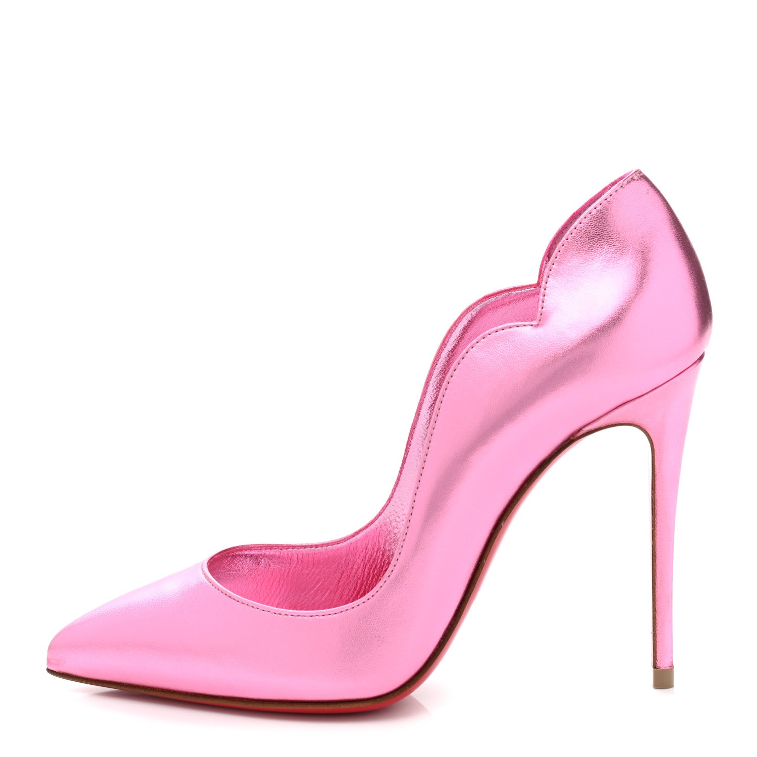 Christian Louboutin Metallic Patent Hot Chick 100 Pumps 35 Pink 1 of 8