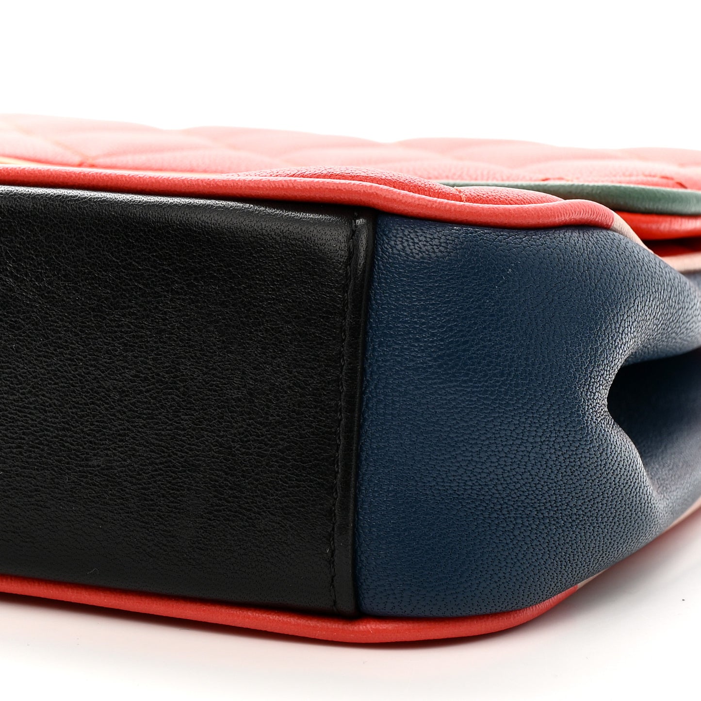 Lambskin Plexiglass Quilted Medium Cuba Color Flap Red Multicolor