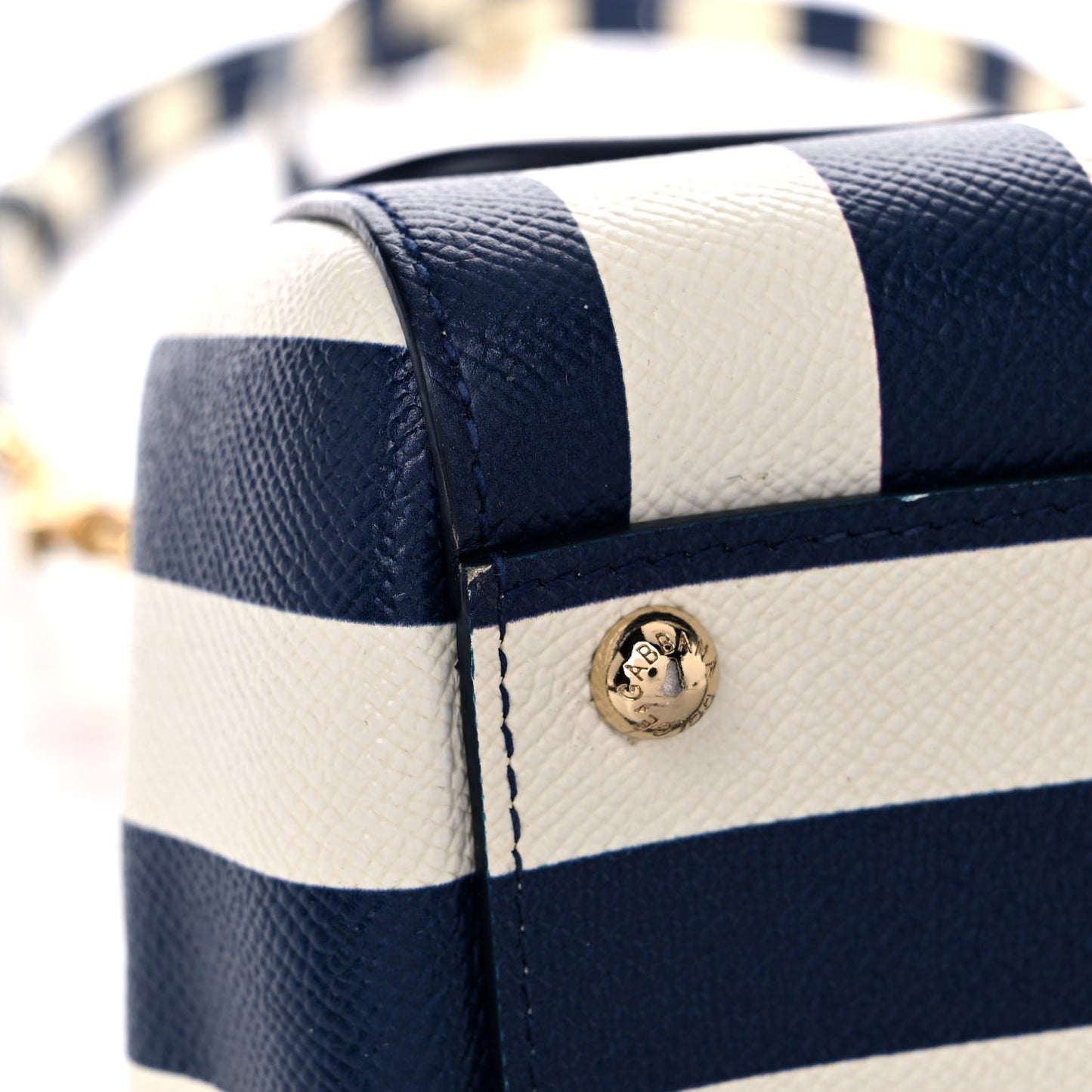 Dauphine Embroidered Striped Print Medium Miss Sicily Satchel White