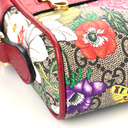 Gucci GG Supreme Monogram Flora Web Mini Ophidia Shoulder Bag Red 8 of 9