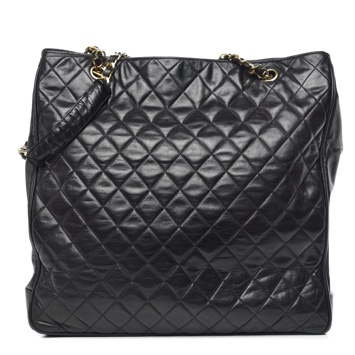 Lambskin Quilted Shoulder Bag Black