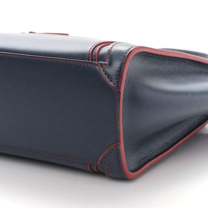 Celine Smooth Calfskin Nano Luggage Navy Blue Red 8 of 9