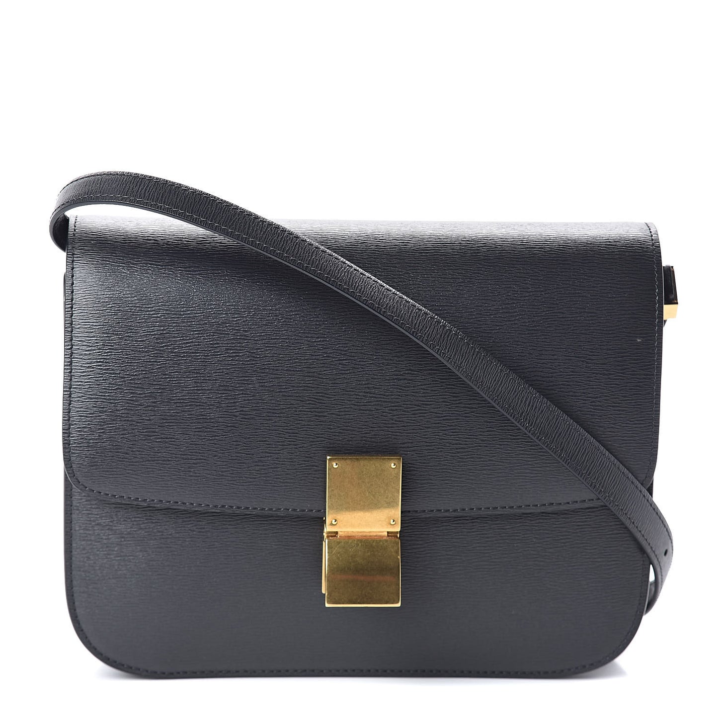 Liege Calfskin Medium Classic Box Flap Bag Anthracite