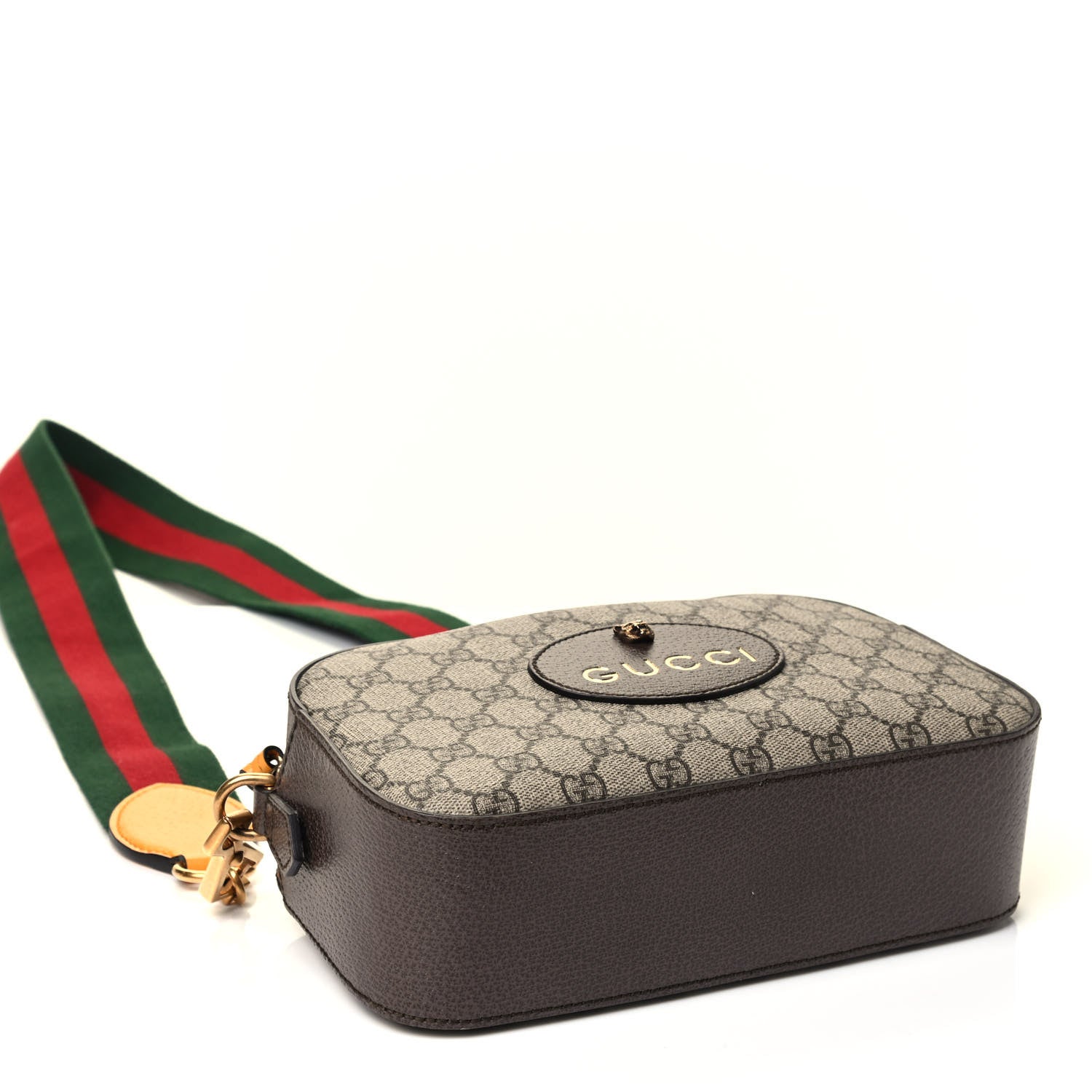 Gucci GG Supreme Monogram Web Neo Vintage Shoulder Bag Beige New Acero Crop 3 of 4