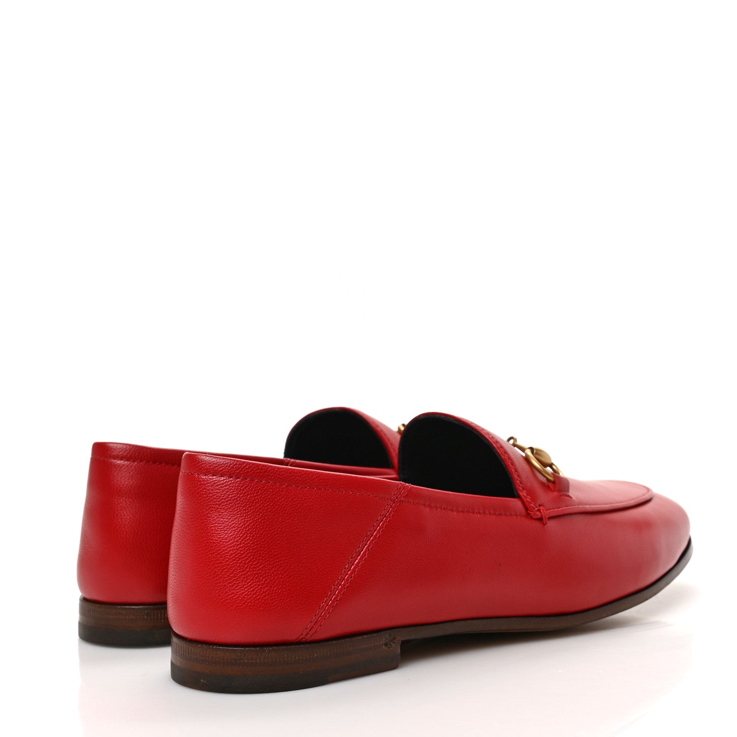 Gucci Lambskin Womens Brixton Horsebit Loafers 36 Hibiscus Red 4 of 8