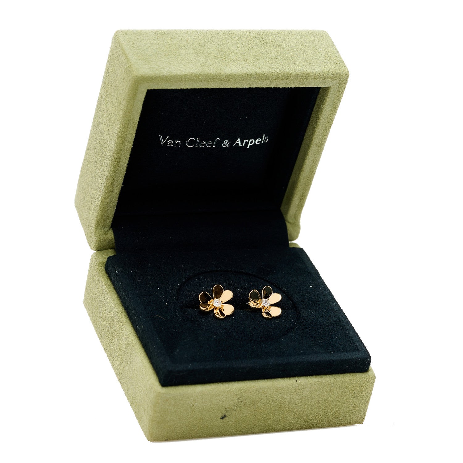 Van Cleef & Arpels 18K Yellow Gold Diamond Mini Frivole Earrings 5 of 5