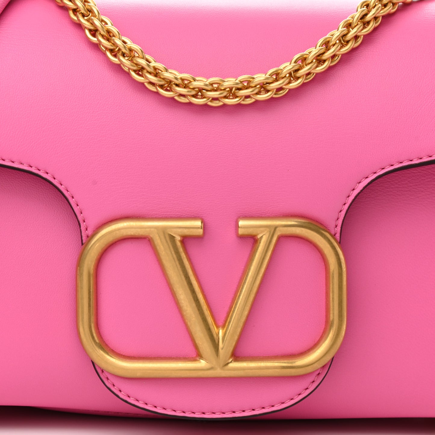 Nappa Stud Sign Shoulder Bag Feminine Pink