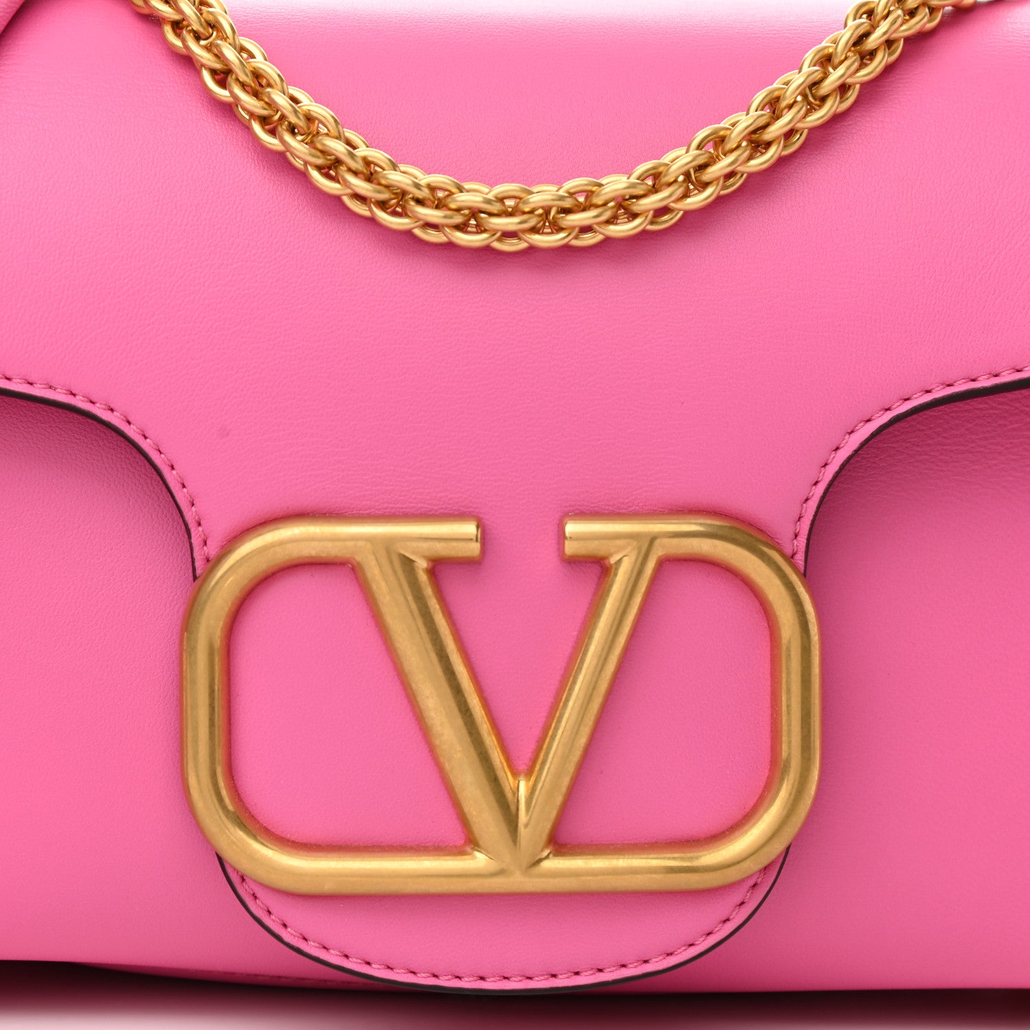 Valentino Garavani Nappa Stud Sign Shoulder Bag Feminine Pink 7 of 9