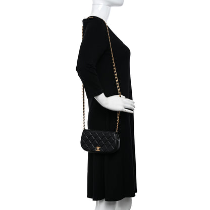 Chanel Calfskin Quilted Coco Mail Clutch With Chain Black 3 of 12