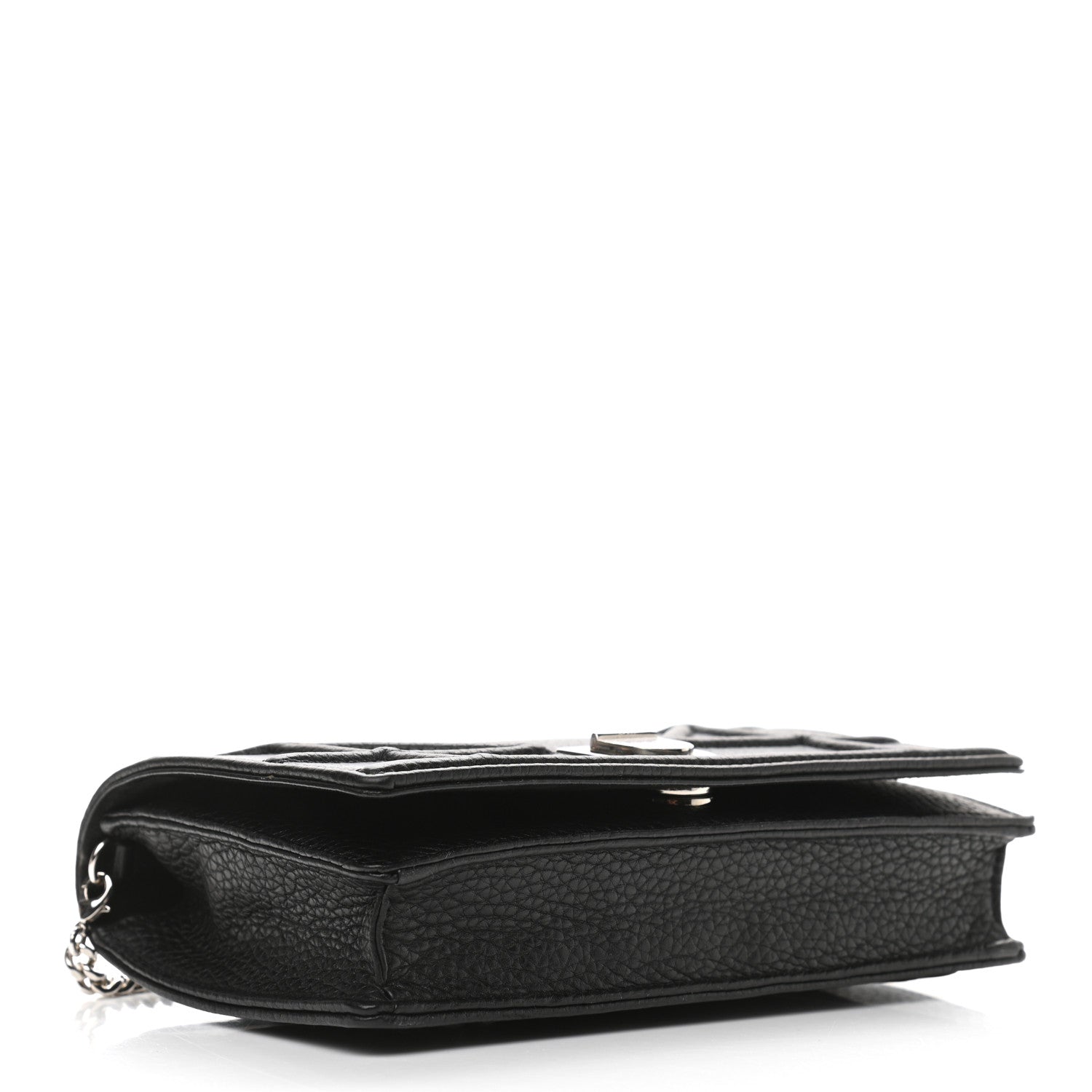 Christian Dior Grained Calfskin Diorama Wallet on Chain Pouch Black 4 of 10