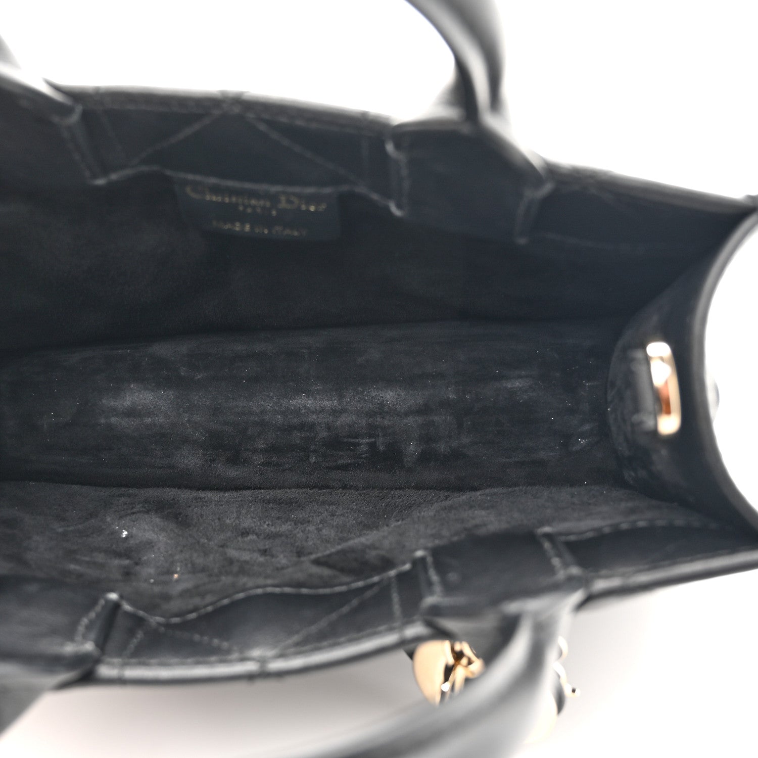 Christian Dior Calfksin Macrocannage Mini Book Tote Black 5 of 10