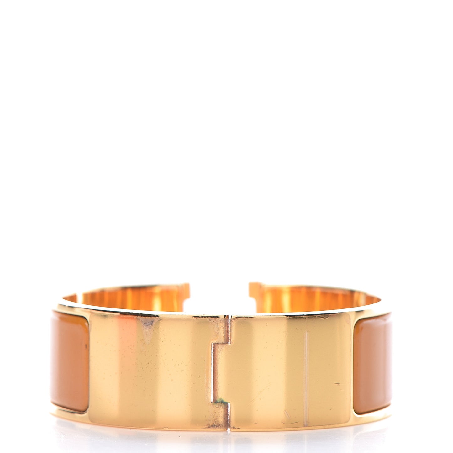 Enamel Wide Clic Clac H Bracelet PM Jaune Madras