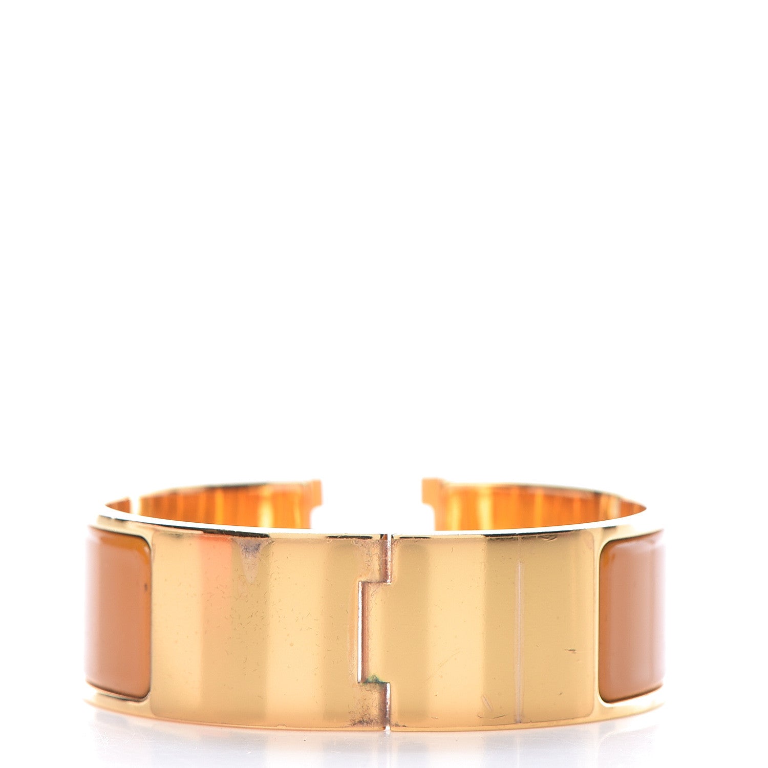 Hermes Enamel Wide Clic Clac H Bracelet PM Jaune Madras 3 of 9