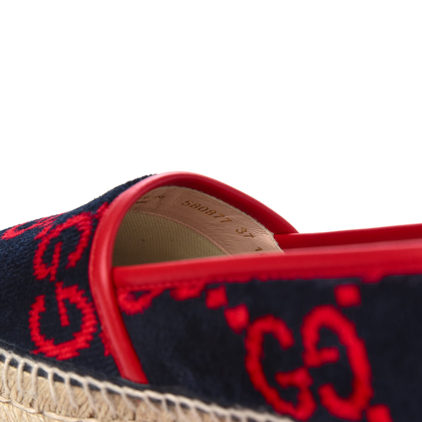 Terry Cloth GG Monogram Espadrilles 37 Blue Red
