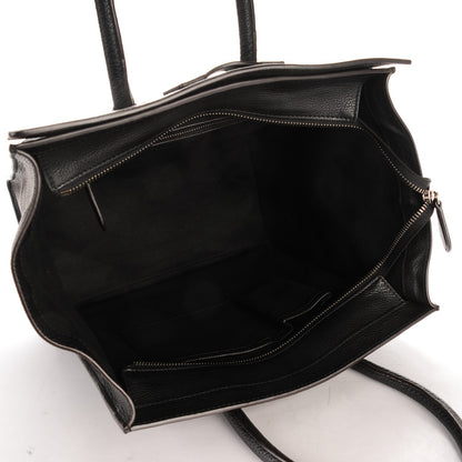 Celine Drummed Calfskin Mini Luggage Black 5 of 9