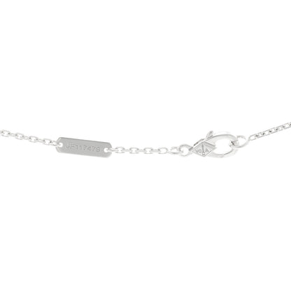 Van Cleef & Arpels 18k White Gold Chalcedony Vintage Alhambra Pendant Necklace 4 of 5