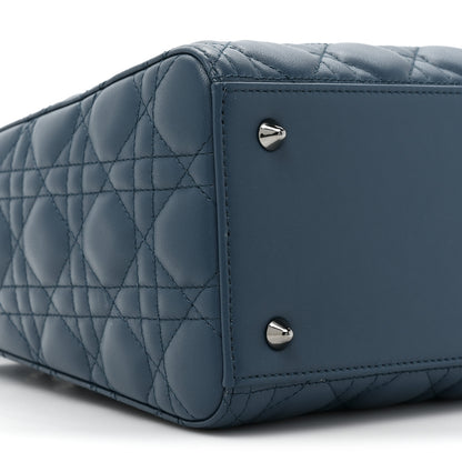 Christian Dior Lambskin Cannage Medium Lady Dior Blue 9 of 10