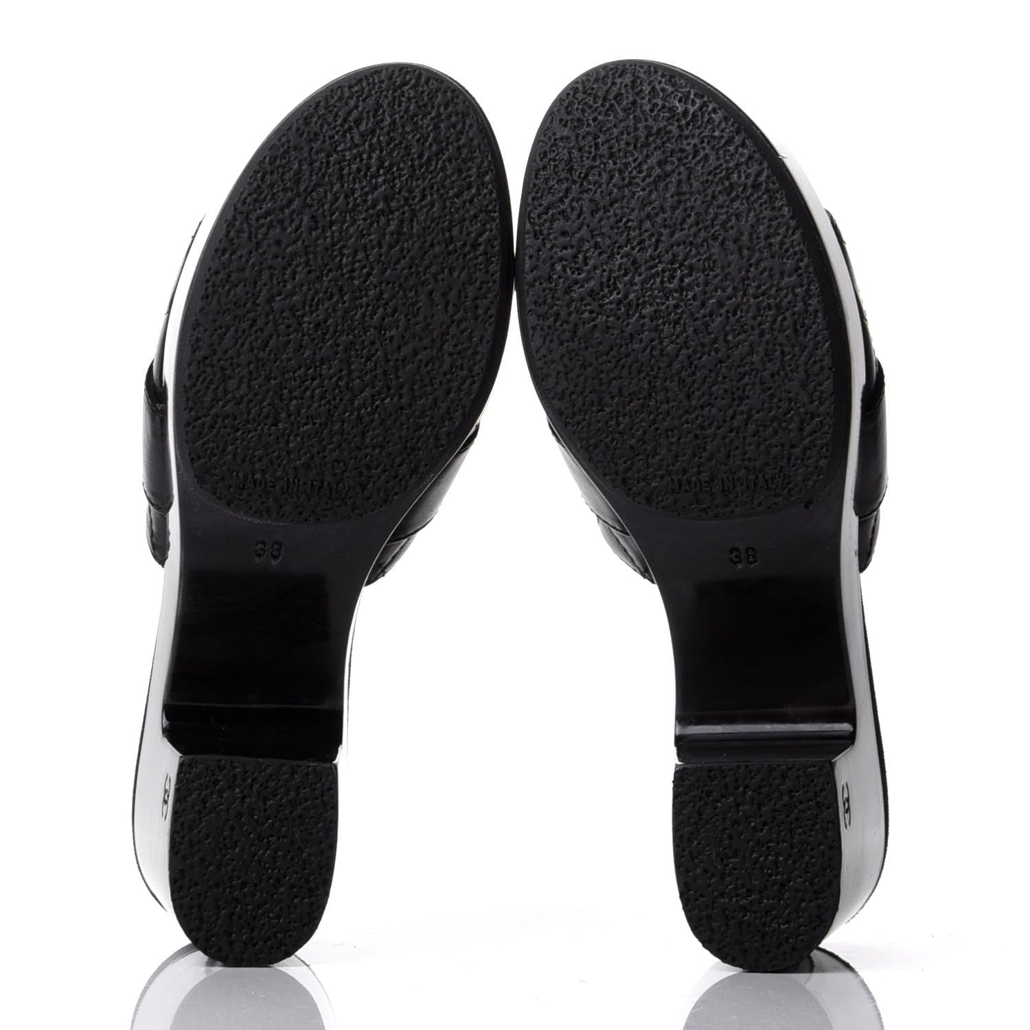 Chanel Lambskin Quilted Turn Lock CC Platform Mule 38 Black 7 of 12