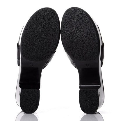 Chanel Lambskin Quilted Turn Lock CC Platform Mule 38 Black 7 of 12