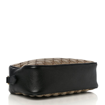 Gucci Monogram Matelasse Diagonal Small GG Marmont Chain Shoulder Bag Beige Black 4 of 15