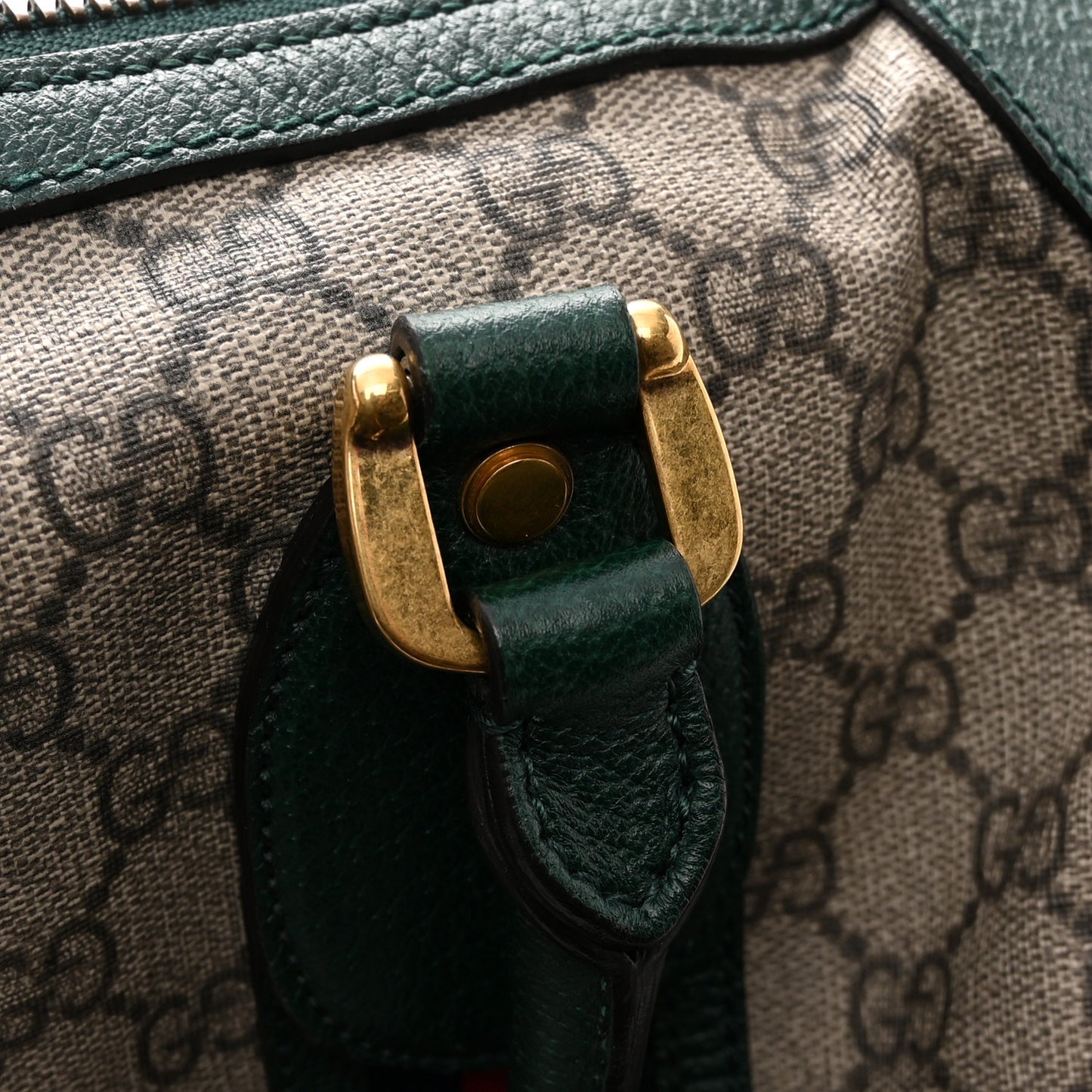 Soft GG Supreme Monogram Neo VintageWeb Skull Medium Duffle Bag Beige New Acero Green