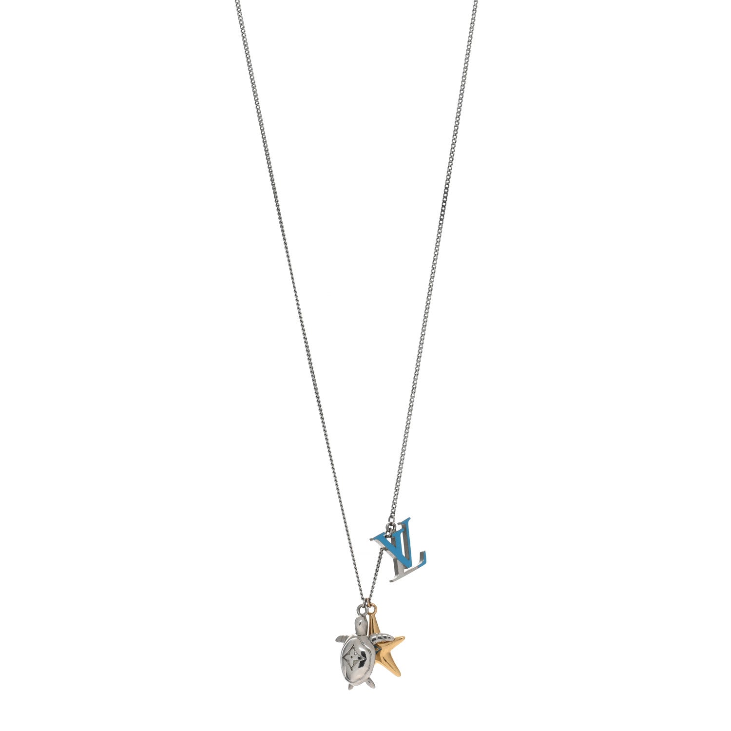 Louis Vuitton Lacquer Crystal Aquatics Necklace Silver 1 of 4