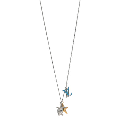 Louis Vuitton Lacquer Crystal Aquatics Necklace Silver 1 of 4