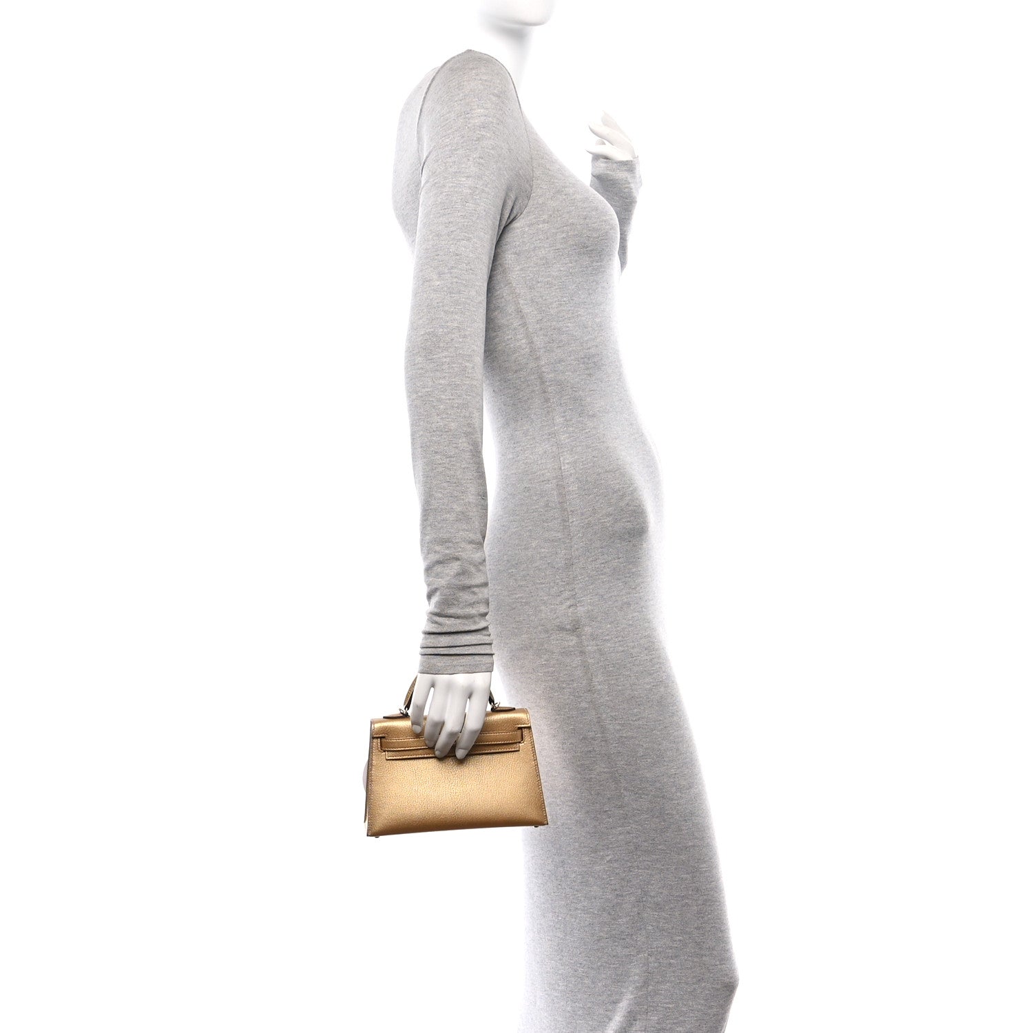 Hermes Metallic Chevre Chamkilight Mini Kelly Sellier 20 Dore 2 of 11