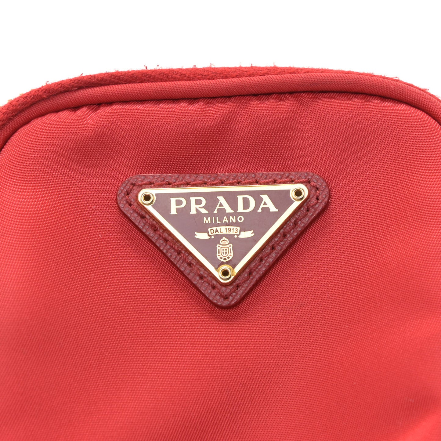 Tessuto Nylon Double Zip Phone Case Crossbody Bag Red
