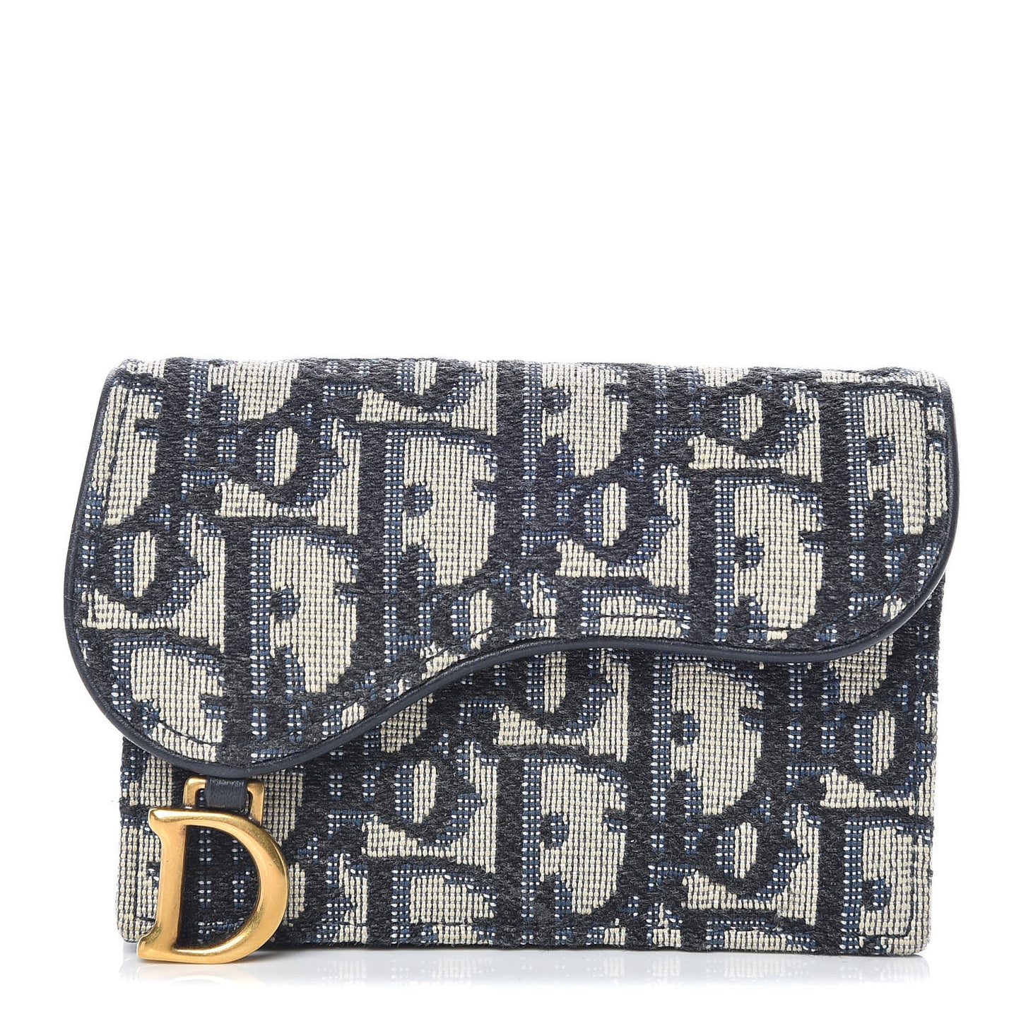 Oblique Saddle Card Holder Blue