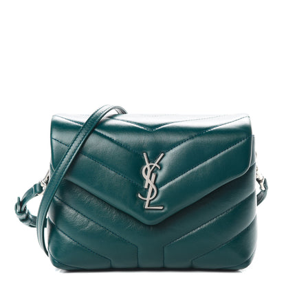 Saint Laurent Calfskin Y Quilted Monogram Toy Loulou Satchel Dark Turquoise 1 of 13