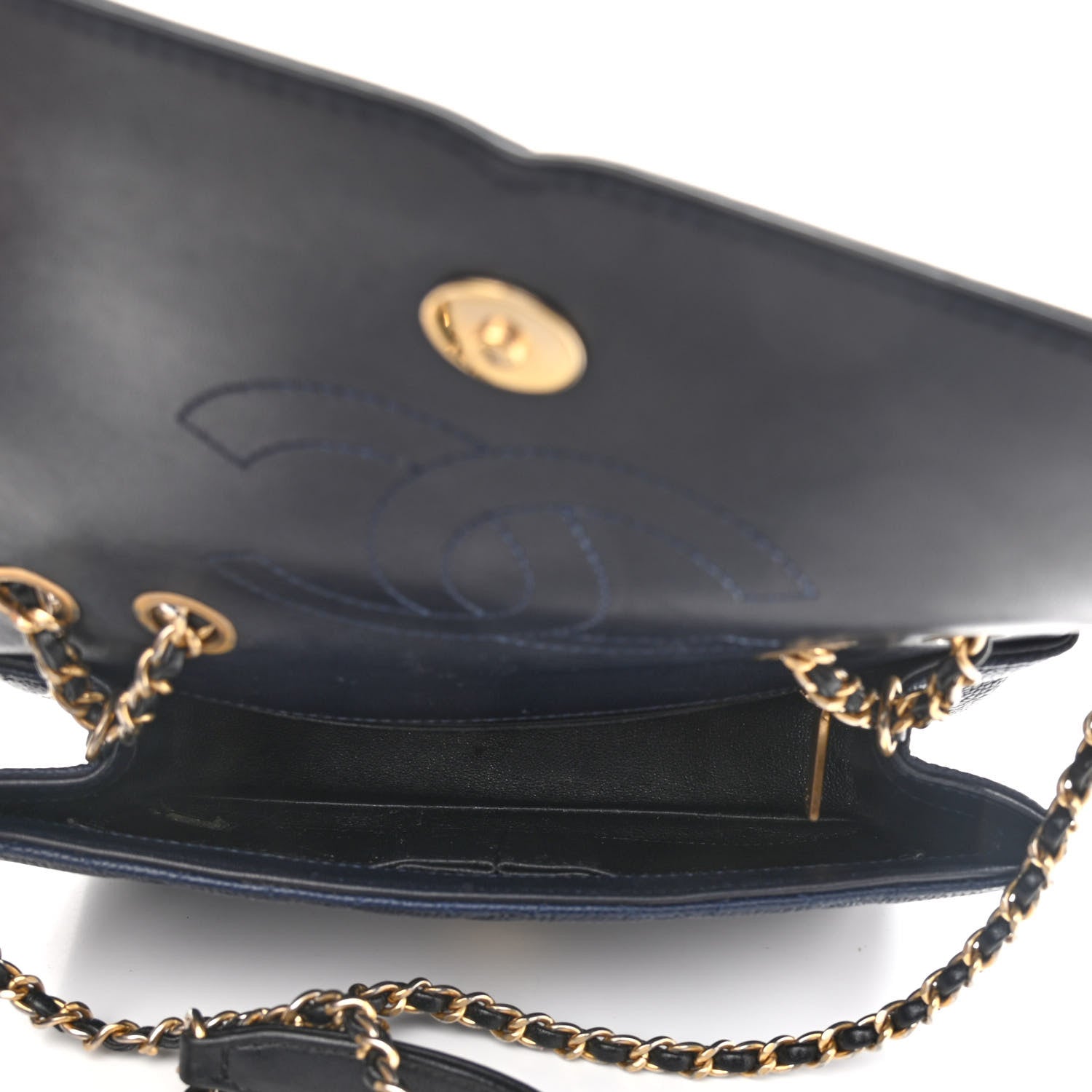 Chanel Caviar Quilted Small CC Filigree Flap Navy Black 5 of 11