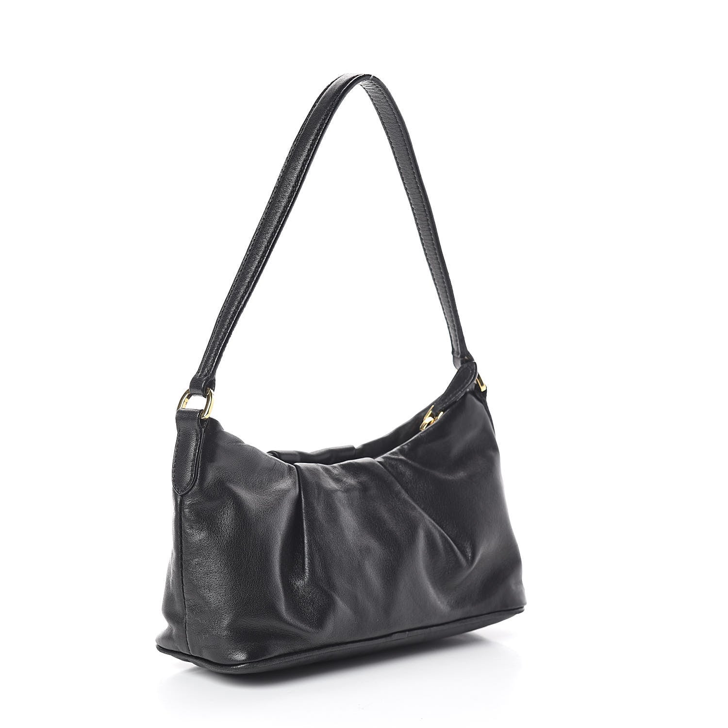 Prada Nappa Flower Shoulder Bag Black 3 of 9