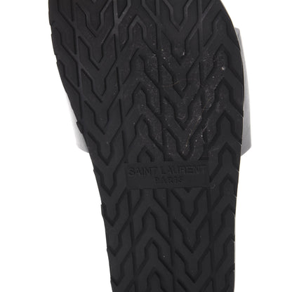 Saint Laurent Calfskin Monogram Jimmy Joan Slide Sandals 37 Black 6 of 8