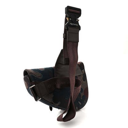Christian Dior X PETER DOIG Denim Camouflage Saddle Bag Brown 3 of 10