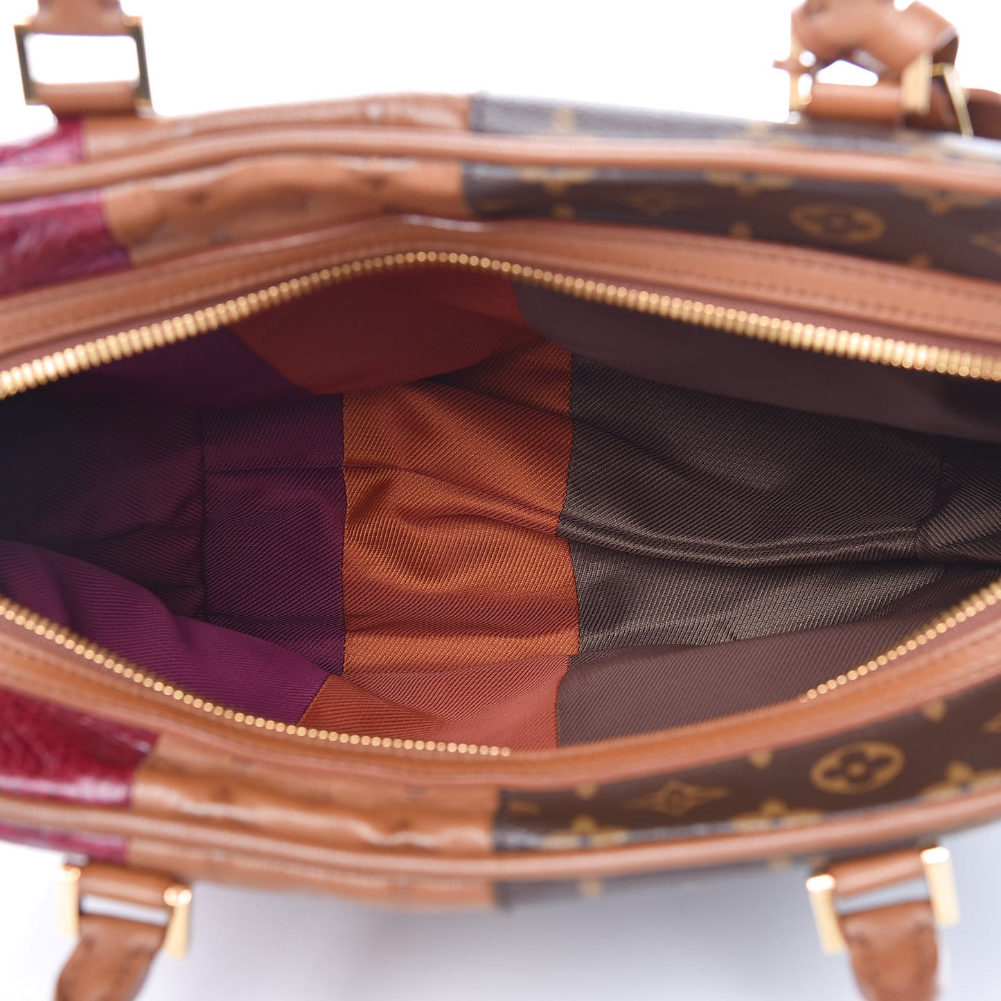 Monogram Stripes Medium Bag Bordeaux