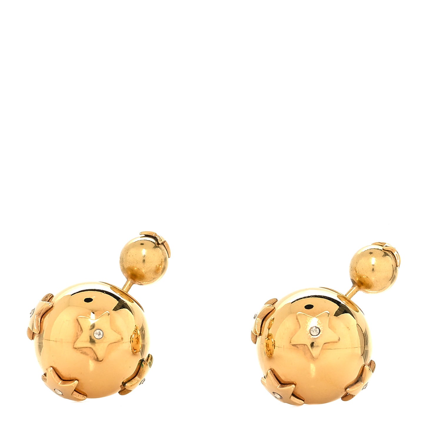 Metal Crystal Mini Stars Tribales Earrings Gold