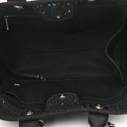 Chanel Calfskin Sequin Medium Deauville Tote Black 5 of 10