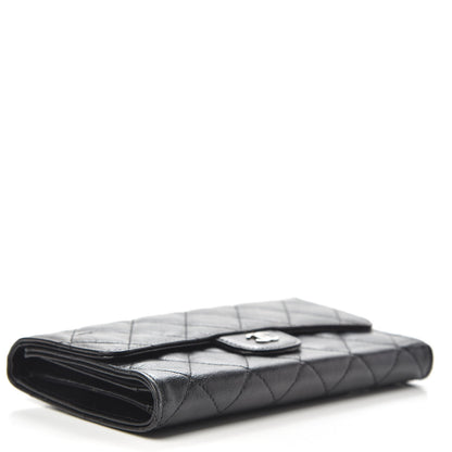 Chanel Calfskin Quilted Large Flap Wallet Black 4 of 12