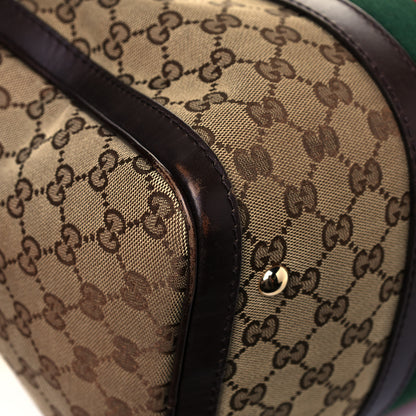 Gucci Monogram Vintage Web Medium Boston Dark Brown 11 of 14